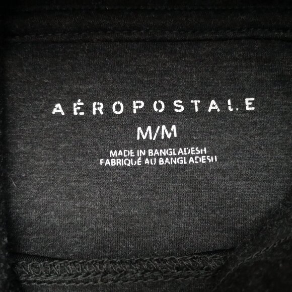 Aeropostale Men's Size Medium Black Straight Fit Drawstring Scuba Hoodie - Picture 3 of 9